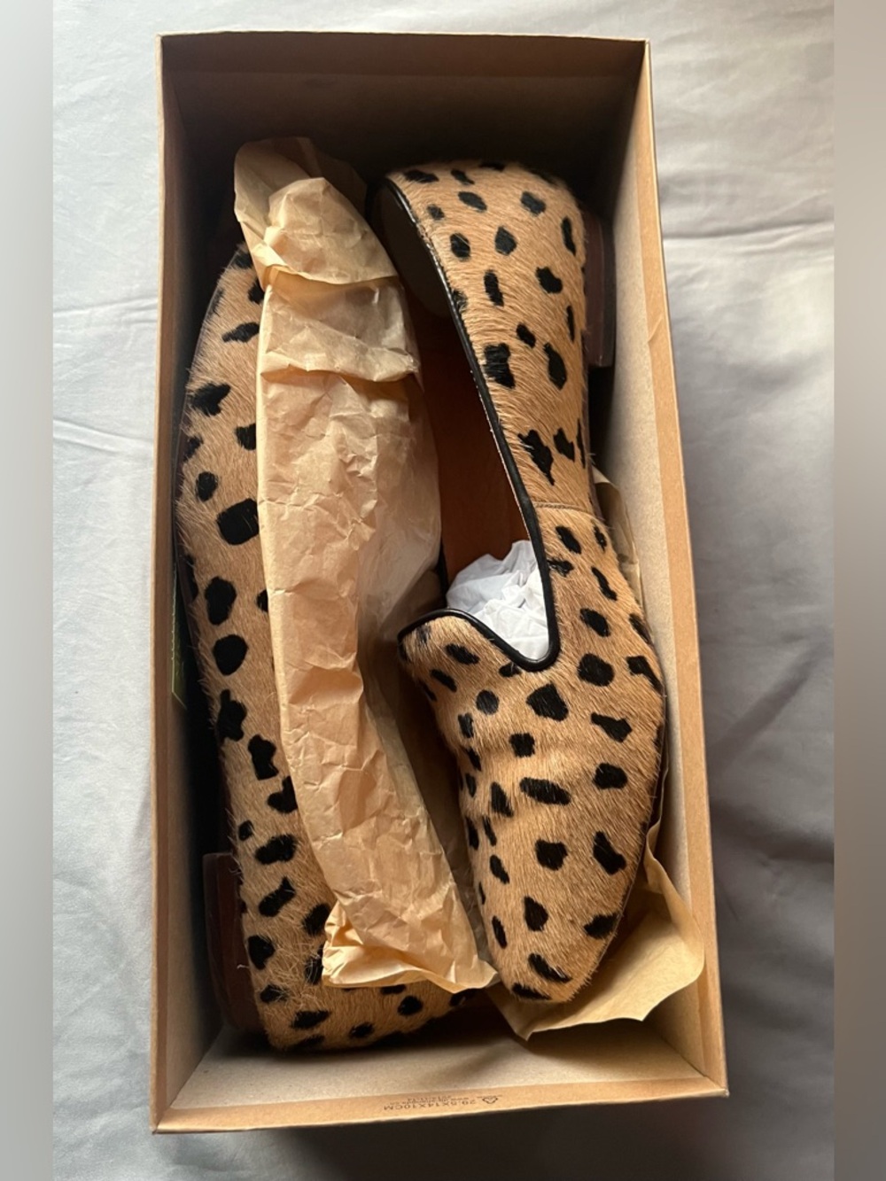 Madewell Teddy Loafer Calf Hair Truffle Leopard Print Flat Slip On Size 8 M Shoe